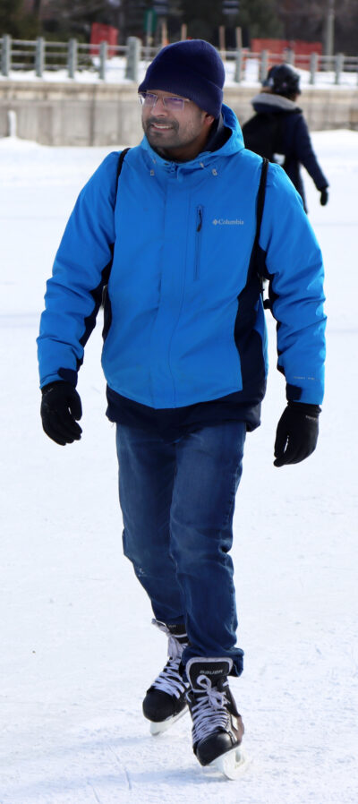Alvi Jawad skating on the Rideau Canal