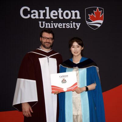 Xinrui Zhang and Jason Jaskolka at Convocation 2025