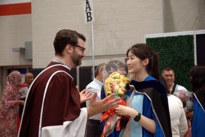 Xinrui Zhang and Jason Jaskolka at the Convocation 2025 Reception