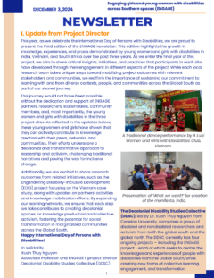 The first page of the newsletter