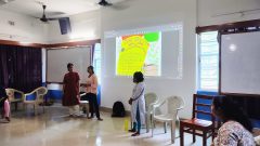 A group of women and girl are presenting their manifesto.