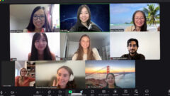 A screenshot of the Zoom meeting, which included 9 people.