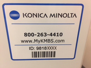 Image of site ID sticker on MFD