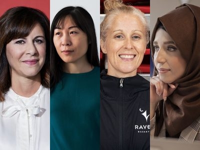 Grid of four headshot photos. From left to right: Melanie Adrian, Yuhong Guo, Dani Sinclair, Rawan Alkurd