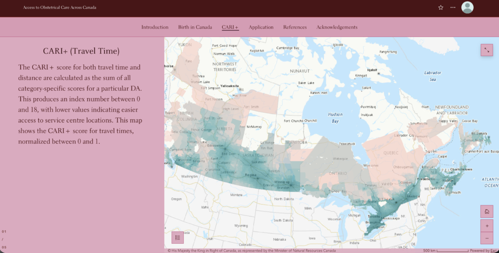 ArcGIS StoryMap for Rural Obstetrical Care