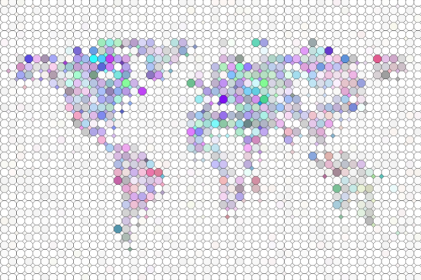 World Map with Circles