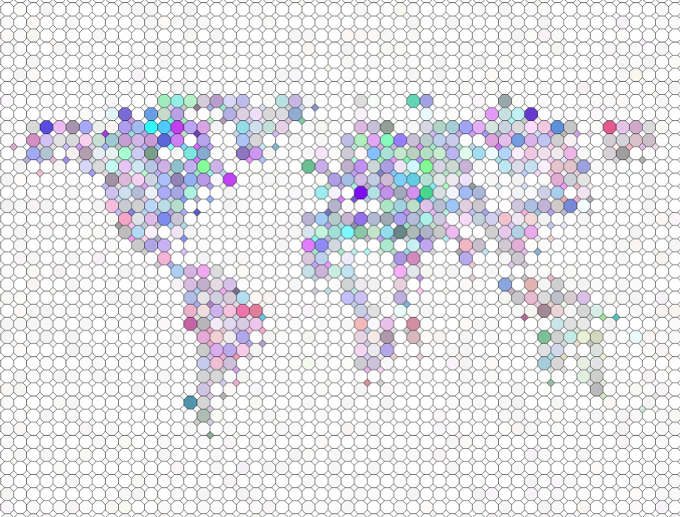 World Map with Circles