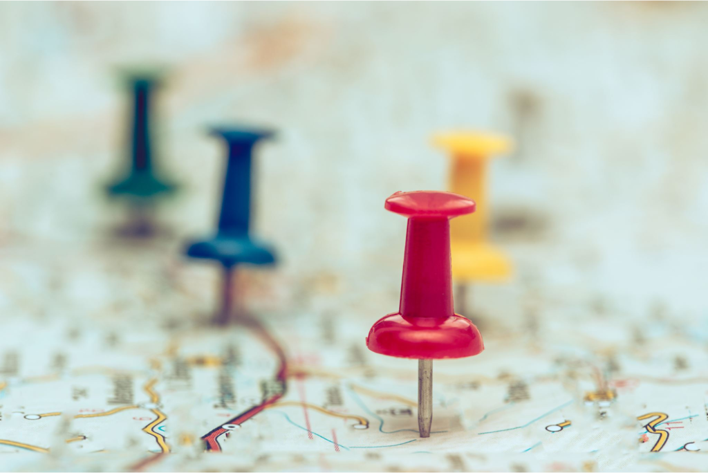 Map with Pushpins
