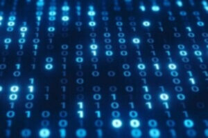 Computer Code In Blue Font