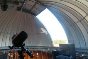 large telescope in observatory
