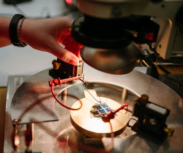 electrical unit under light in workstation