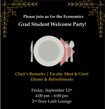 Invitation with dinner place setting and details of the date, time and location.