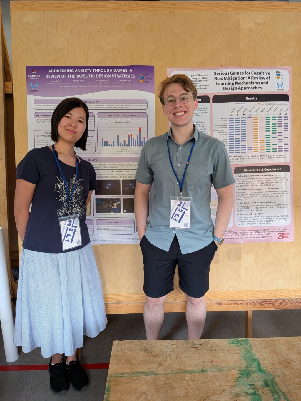 Image of Annie and Joey at the conference with their posters.