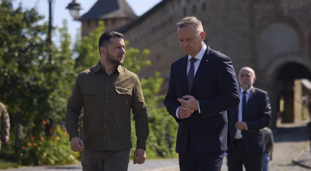 Polish President Andrzej Duda and Ukrainian Prestident Volodymyr Zelensky at Volyn