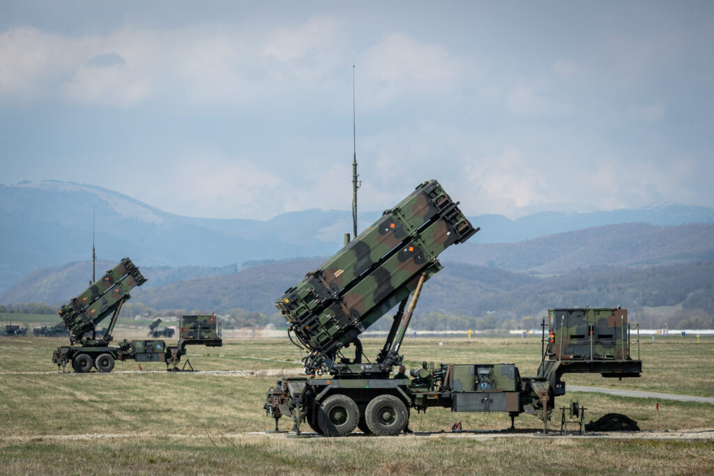 Dutch Patriot surface-to-air missile systems at Sliač Air Base, Slovakia.