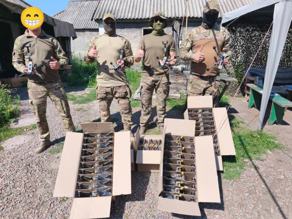 soldiers standing with drones 