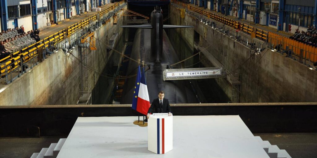Macron at Nuclear Sub launch
