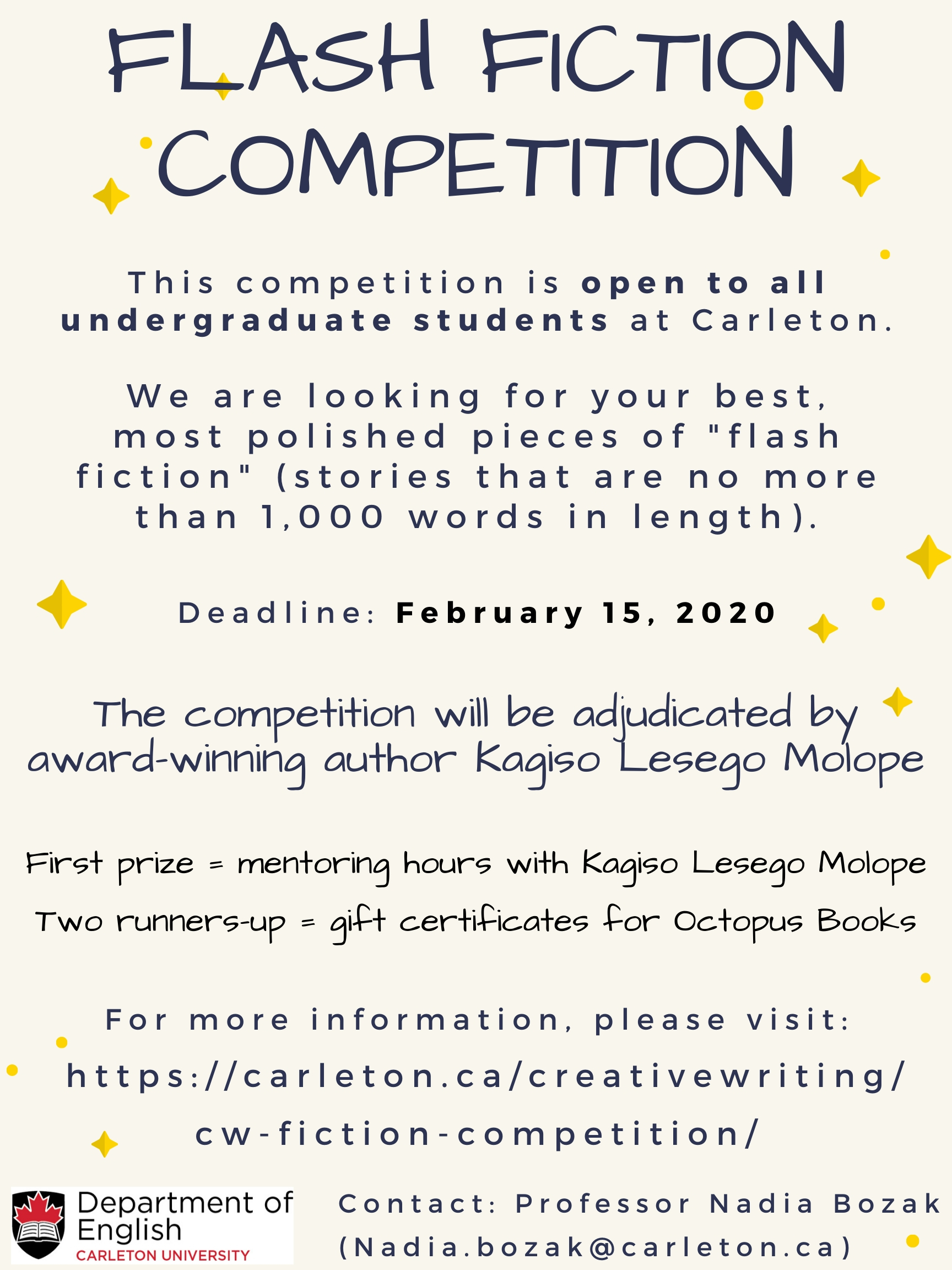 Flash Fiction Competition Events Department of English Language and