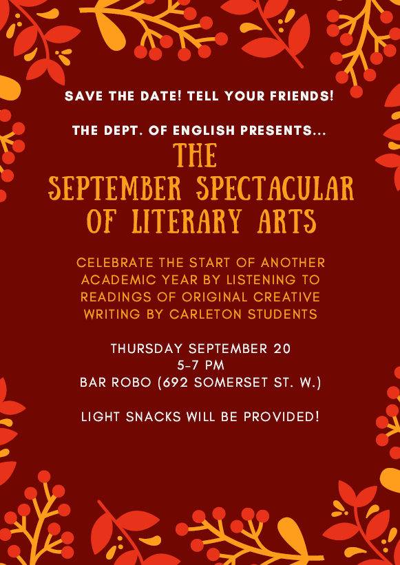 September Spectacular of Literary Arts - Events - Department of English ...