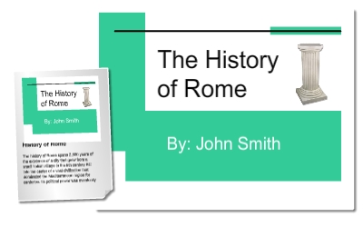 Image of The History of Rome by John Smith handout and presentation slide