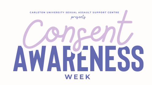 Consent Awareness Week written out in purple and pink.