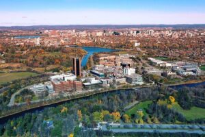Aerial view of the Carleton University campus