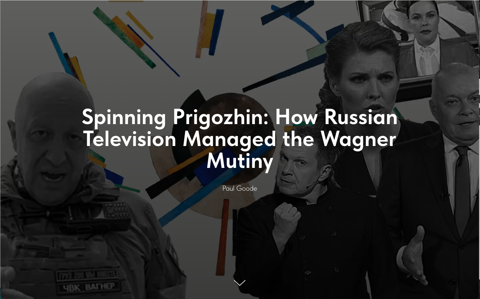 Russian Television and the War in Ukraine: Dr. Paul Goode recent articles