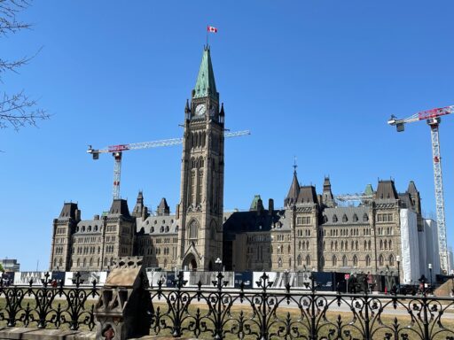 View of parliament hill in Ottawa.