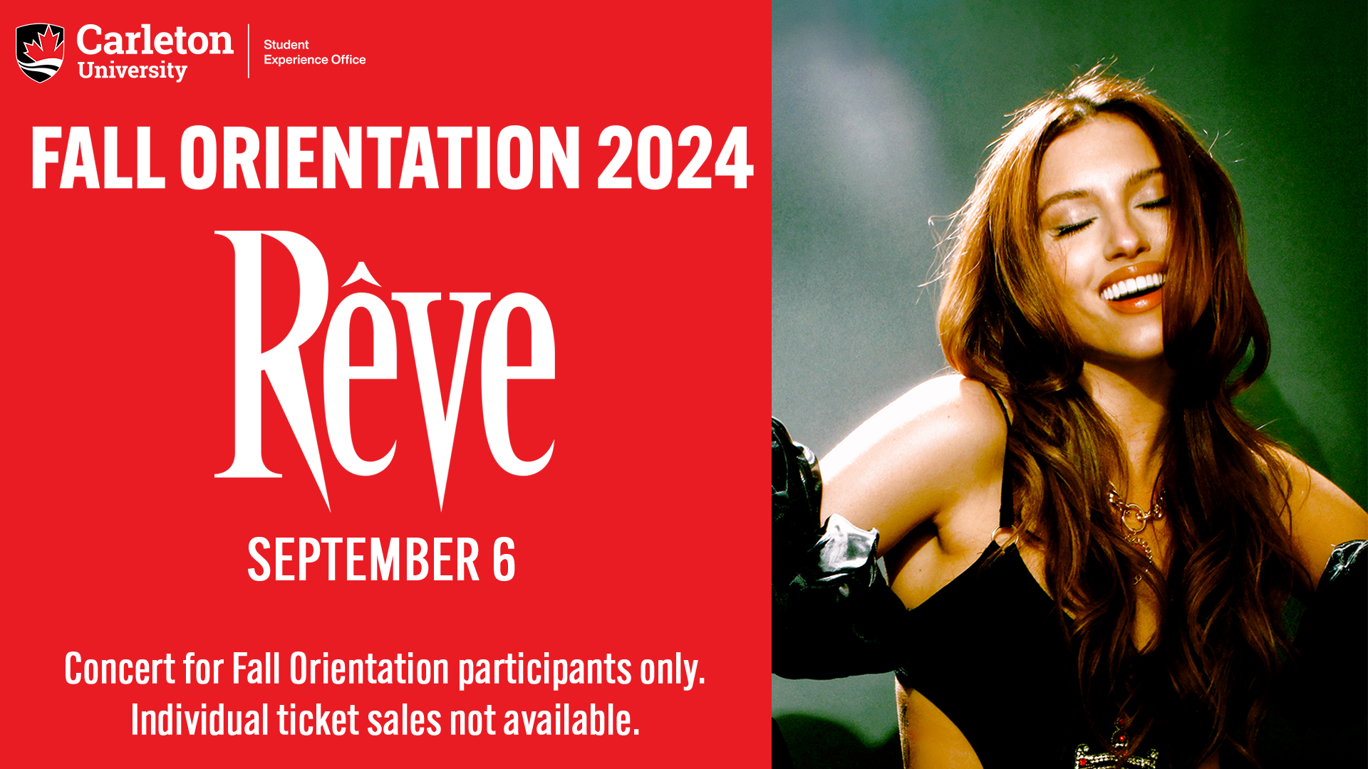 Image of Reve. Text that reads Fall Orientation. Rêve. September 6.