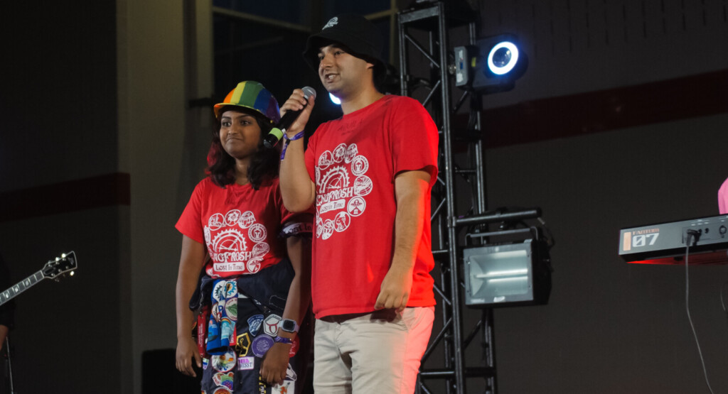 EngFrosh Directors Addressing Crowd.