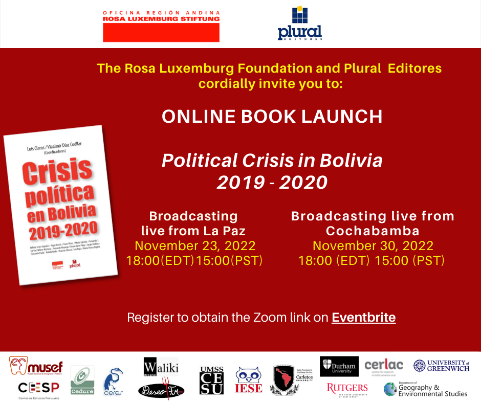 Virtual Book Launch Political Crisis in Bolivia 2019 2020