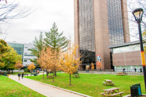 Carleton University, the quad with Dunton Tower and the Library in the background