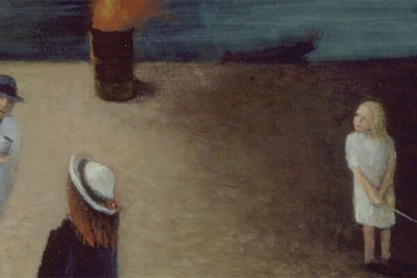 illustration of people on a beach