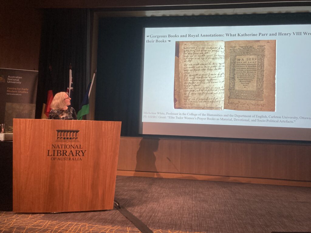 Dr. Micheline lecturing