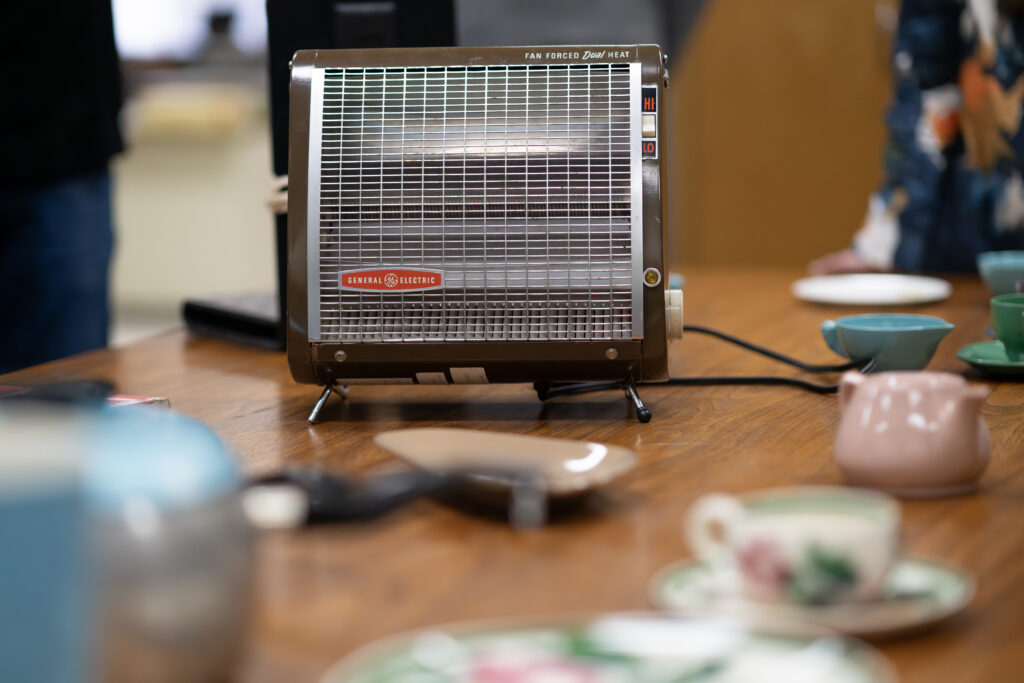 A collection of xDX objects, featuring a “Teardrop” Electric Fan Heater.