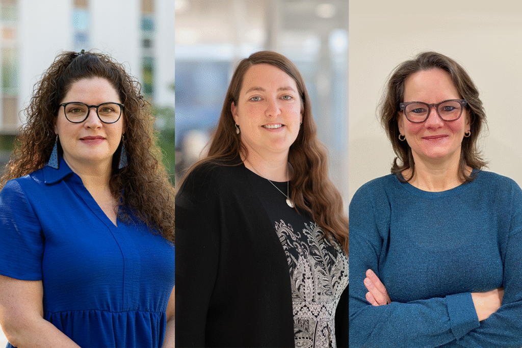 A composite image of Monica Patterson, Emilie Urbain, and Anna Hoefnagels