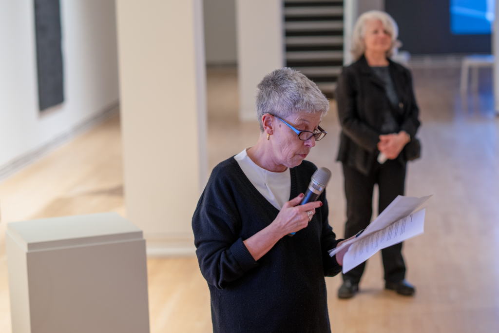 FASS Dean Anne Bowker delivers opening remarks as Associate Dean (Research and International) Carol Payne looks on.
