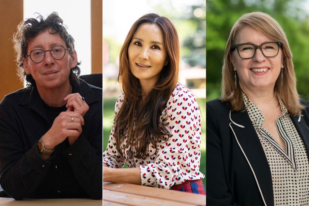 An image collage featuring Alexis Shotwell, Hyounjeong Yoo and Susan Burhoe.