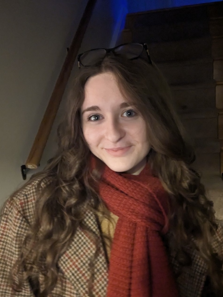 student ambassador in coat and scarf
