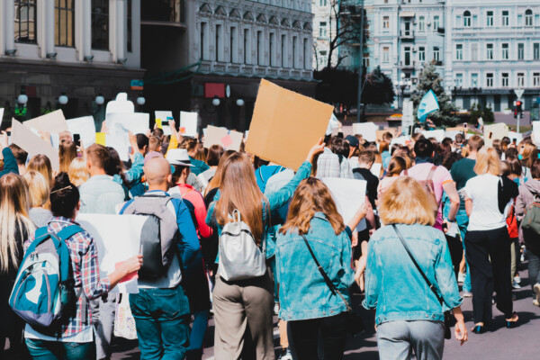young people at a protest