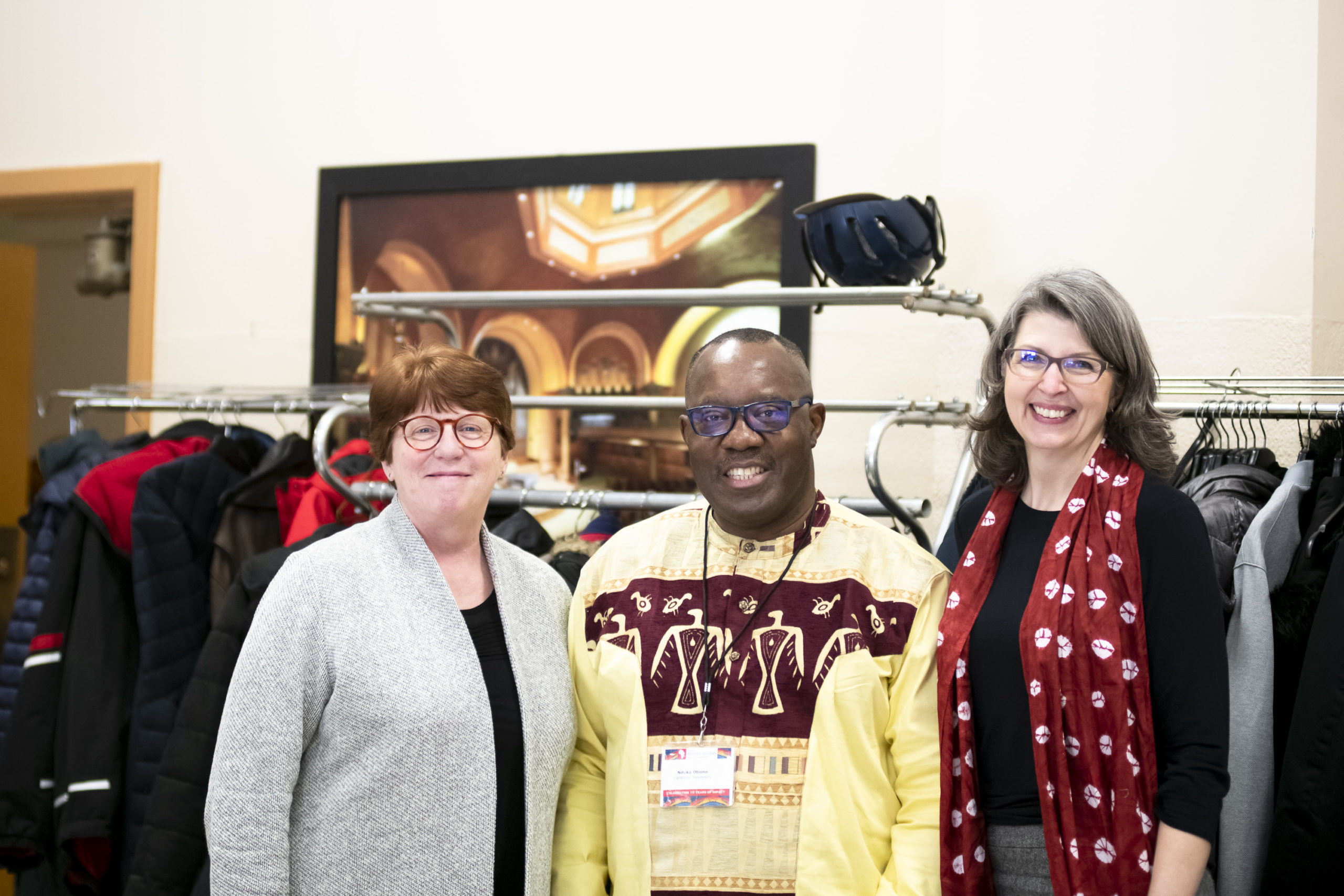 Dean Dean Pauline Rankin, Faculty of Arts and Social Sciences, Professor Nduka Otiono and IAS Interim Director Christine Duff