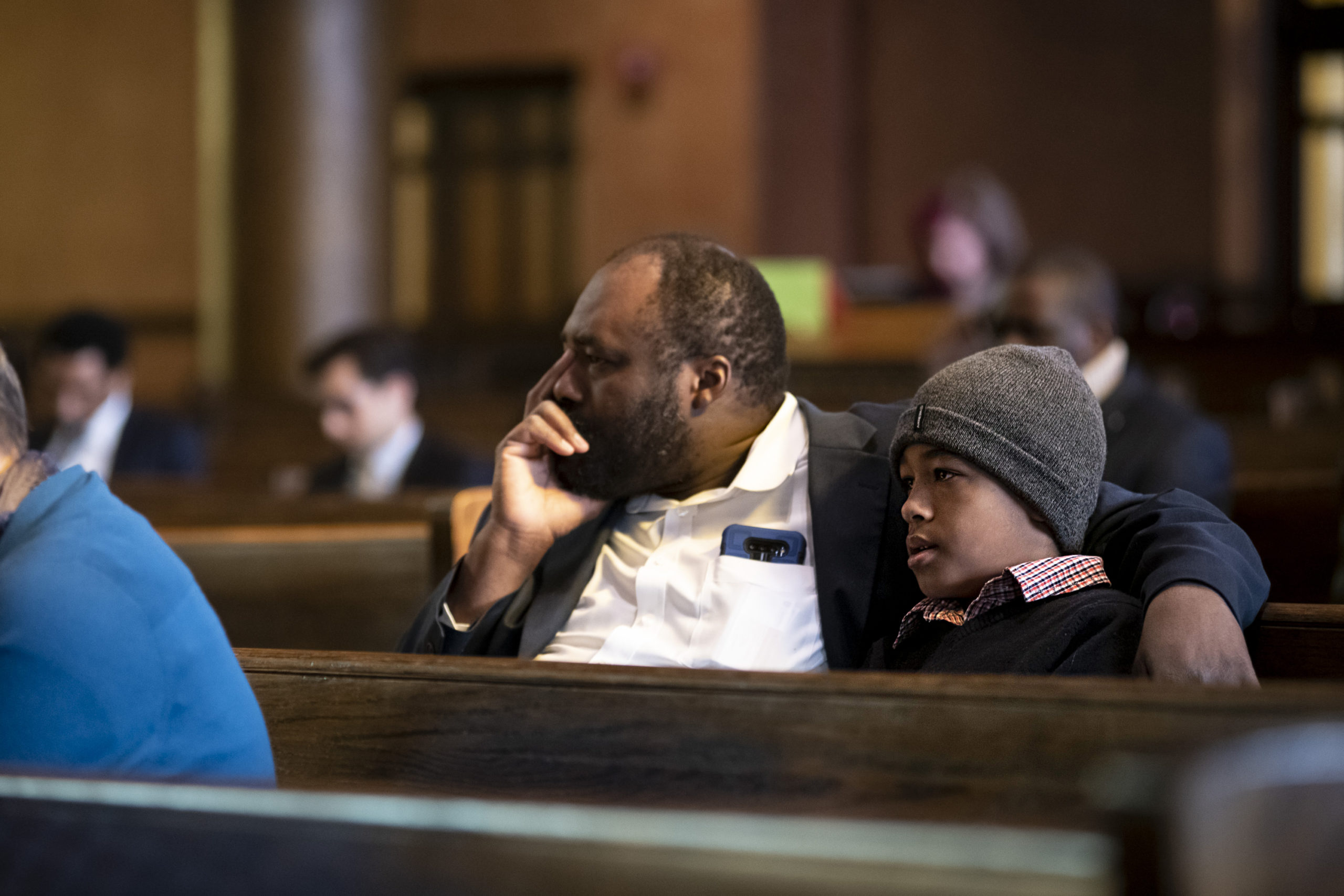 Professor Aboubakar Sanogo with his son