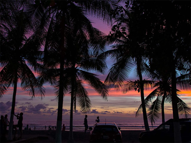 colourful sunset at the beach