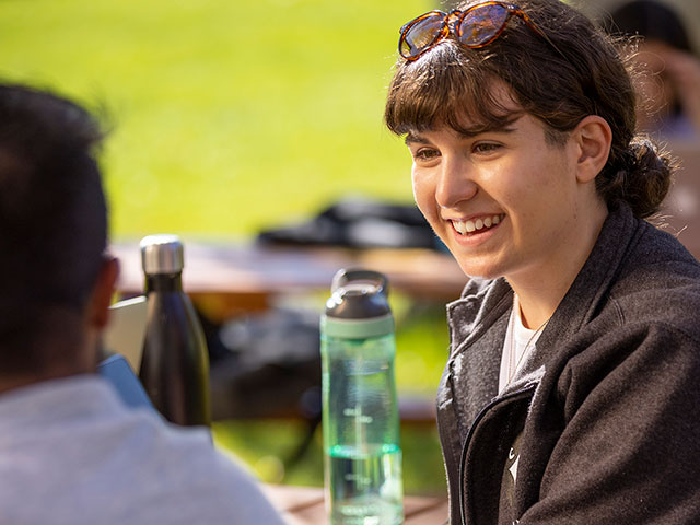 two students chatting