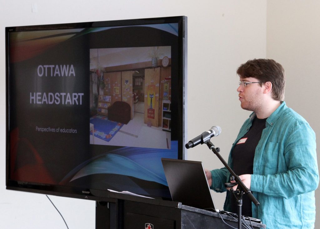 Alan Hay presenting his research titled, “Head Start Ottawa Project.”