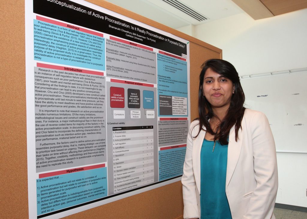 Shamarukh Chowdhury with her poster
