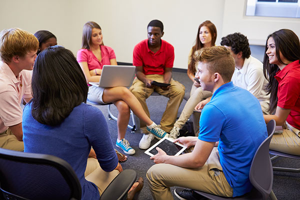 Students in discussion group