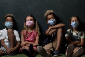 kids with masks on