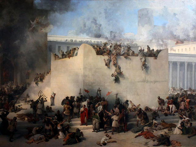 ‘Distruzione del tempio di Gerusalemme (Destruction of the Jewish temple in Jerusalem),’ by Italian painter Francesco Hayez (1867) (Gallerie dell'Accademia)
