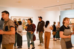 People at an art show.